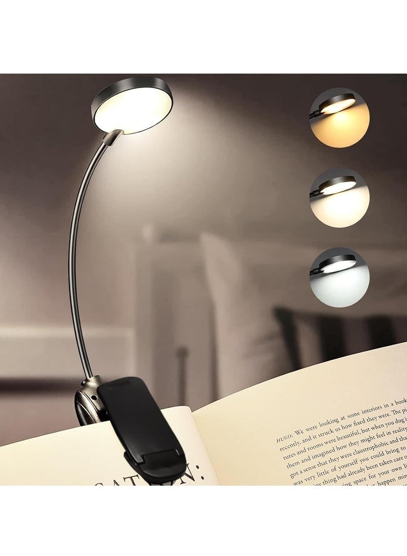 Reading Light with Clip, 12 LED Lamp, 3 Color Temperatures, Lightweight Reading Lights for Books in Bed, Up to 60 Hours Eye-Friendly Lighting - Image 1